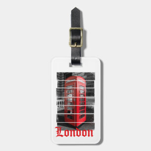 London Phone Box Vintage Souvenir Luggage Tag
