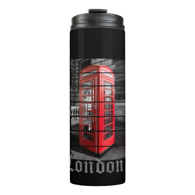 London Phone Box Vintage Souvenir Thermal Tumbler (Front)