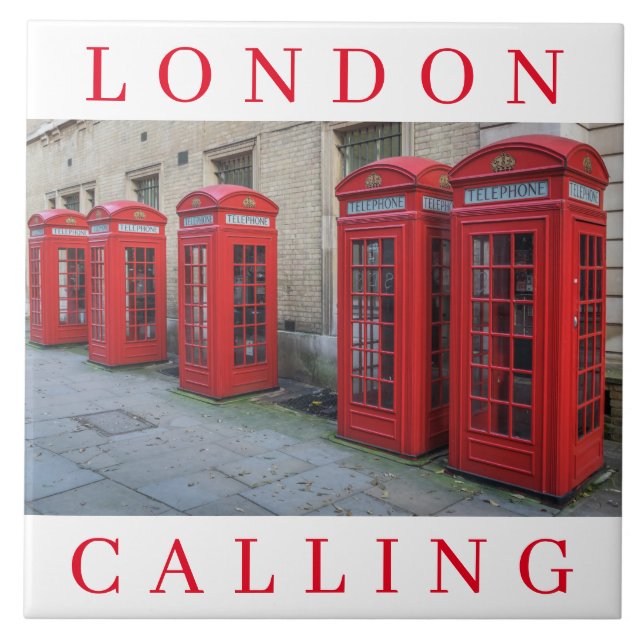 London phone boxes ceramic tile (Front)