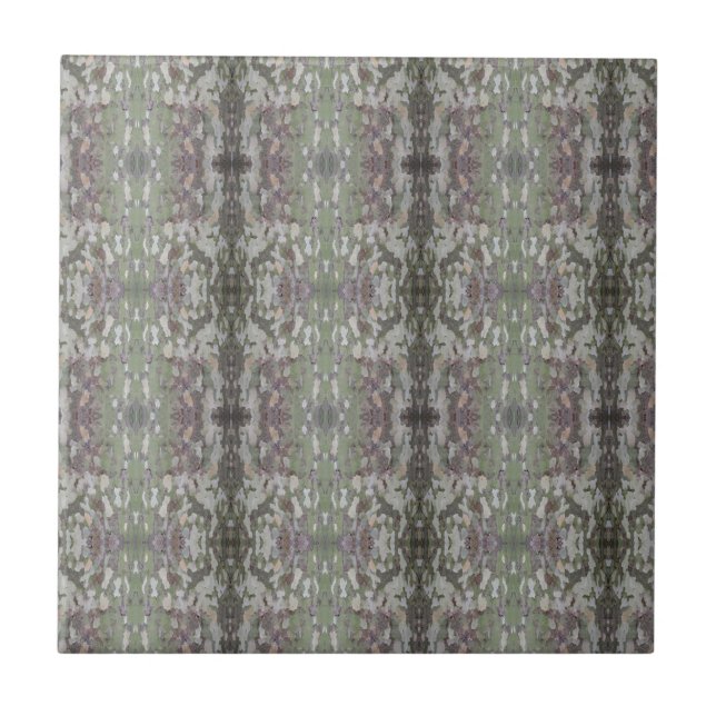 London Plane Tree Bark Patterned 4.25 Square Ceramic Tile (Front)
