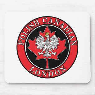 London Polish Round Canadian Leaf Mouse Pad