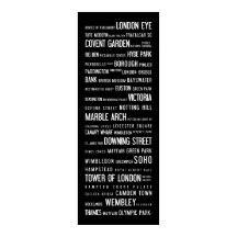 London popular places on a typographic poster