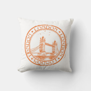 London Postage Cancellation Stamp Cushion