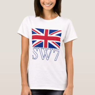 London Postcode SW7 with Union Jack T-Shirt