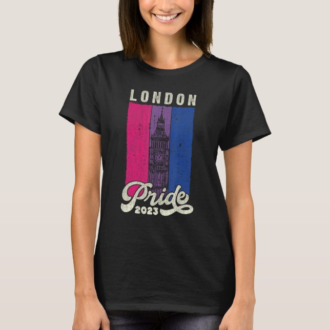 London Pride 2023 Big Ben Bisexual Pride Flag T-Shirt (Front)