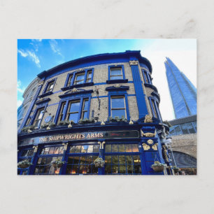 London Pub And Shard Holiday Postcard