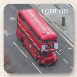 London red bus aerial view coasters