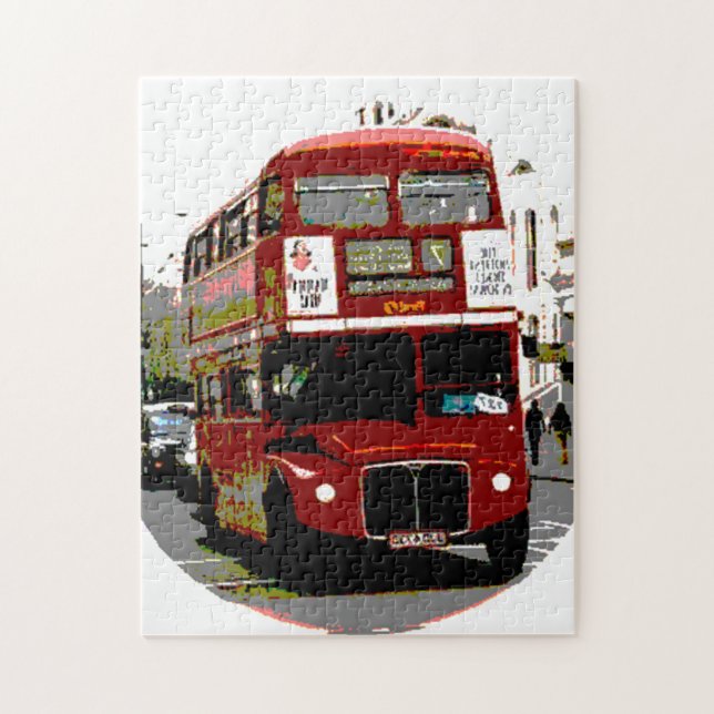 London Red Bus Art Travel Jigsaw Puzzle (Vertical)