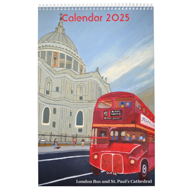 London Red Bus Calendar 2025  (Cover)