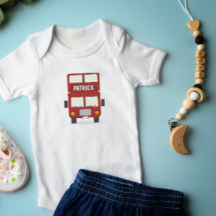 London Red Bus Personalised Baby Bodysuit