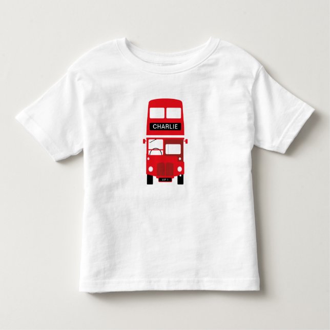 London Red Bus Personalized Kids T-Shirt (Front)