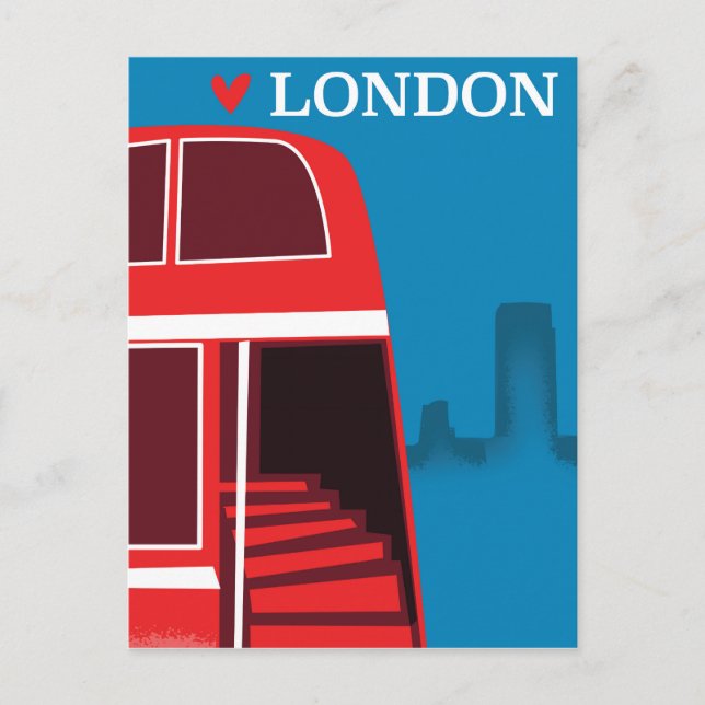 London Red Bus Postcard (Front)
