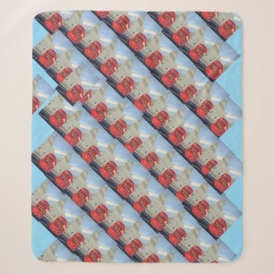 London Red Bus Sherpa Blanket