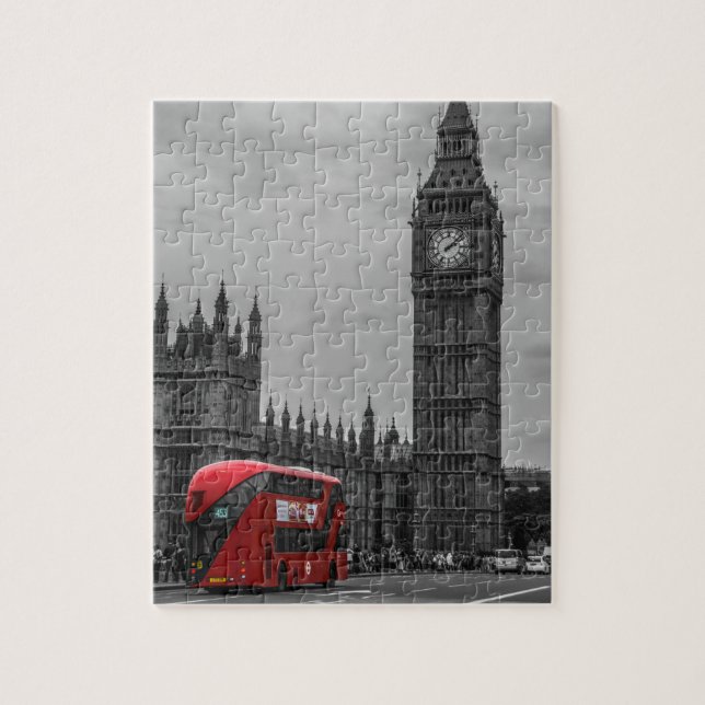 London Red Bus & the Big Ben Art Travel Jigsaw Puzzle (Vertical)