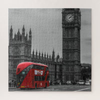London Red Bus & the Big Ben Art Travel