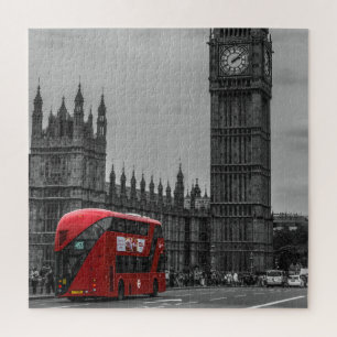 London Red Bus & the Big Ben Art Travel Jigsaw Puzzle