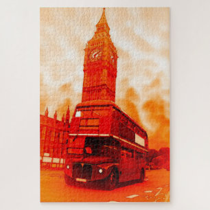 London Red Bus & the Big Ben Art Travel Jigsaw Puzzle