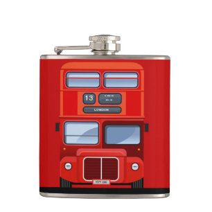London Red Double Decker Bus Flask