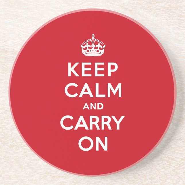 London Red Keep Calm and Carry On Coaster (Front)