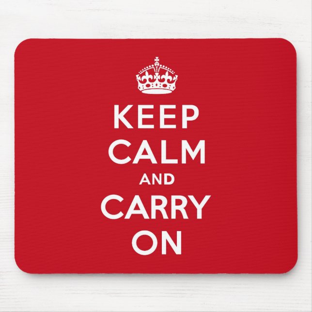 London Red Keep Calm and Carry On Mouse Pad (Front)