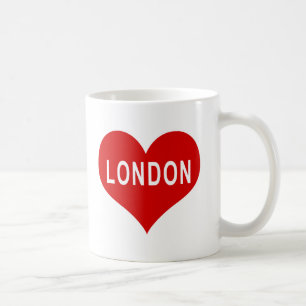 LONDON Red Love Heart Coffee Mug