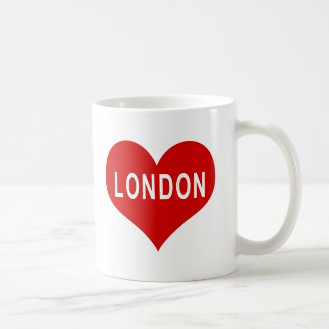 LONDON Red Love Heart Coffee Mug (Right)