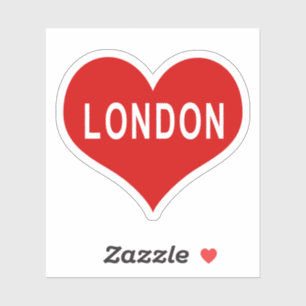LONDON Red Love Heart Vinyl Sticker