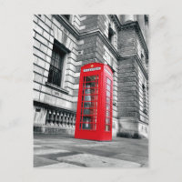 London Red Phone Booth Postcard