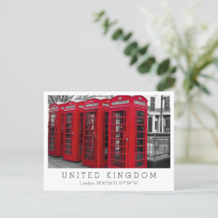 London, Red postboxes, London, England Postcard