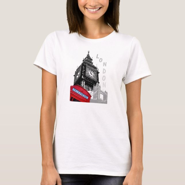 London red telephone big ben pop art T-Shirt (Front)