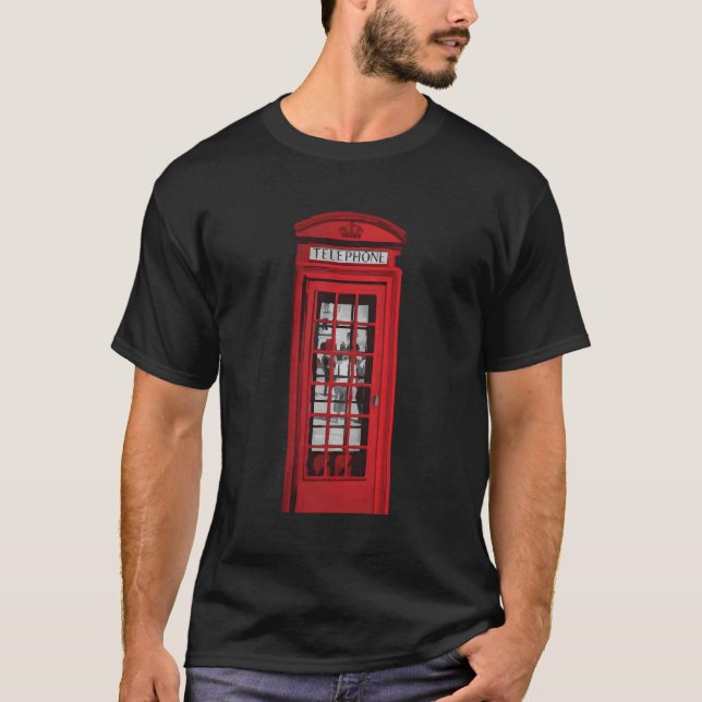 London Red Telephone Booth Vintage Lovers T-Shirt (Front)