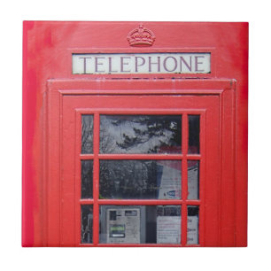 London Red Telephone Box Ceramic Tile