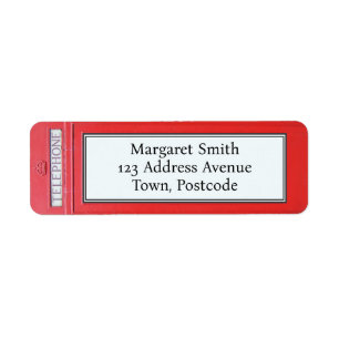 London Red Telephone Box Custom Return Address Label