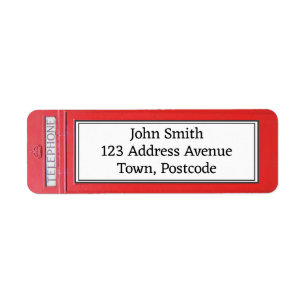 London Red Telephone Box Custom Return Address Label