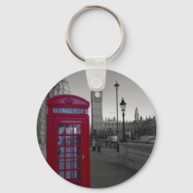 London Red Telephone box Key Ring (Front)