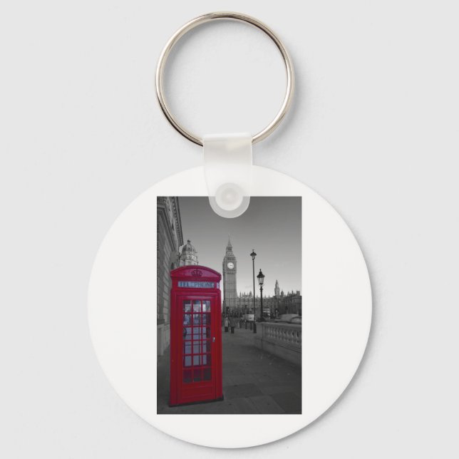 London Red Telephone box Key Ring (Front)