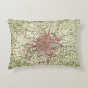 London Region Map Decorative Cushion