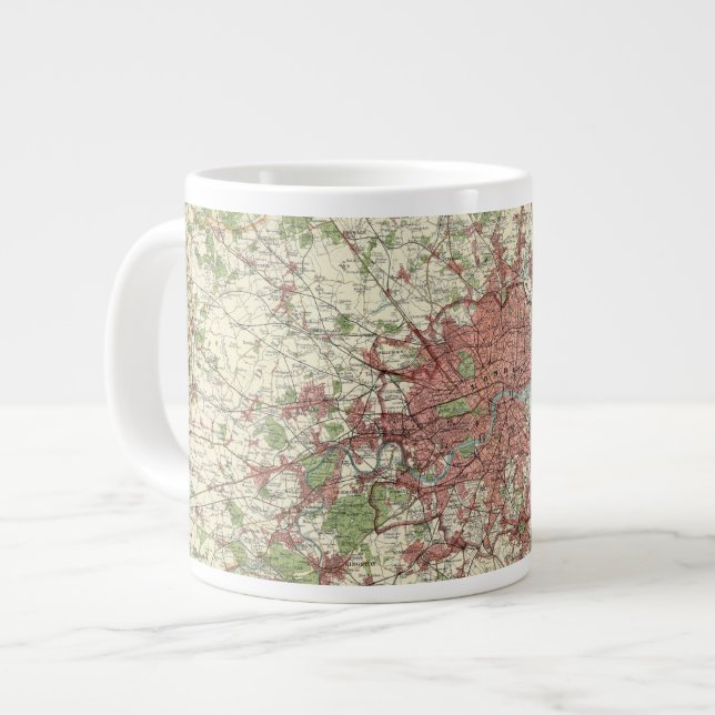 London Region Map Large Coffee Mug (Front Left)