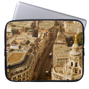 London rooftop view panorama with urban architectu laptop sleeve