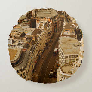 London rooftop view panorama with urban architectu round cushion