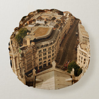 London rooftop view panorama with urban architectu round cushion