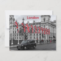 London Scene in Grey with Red Highlights