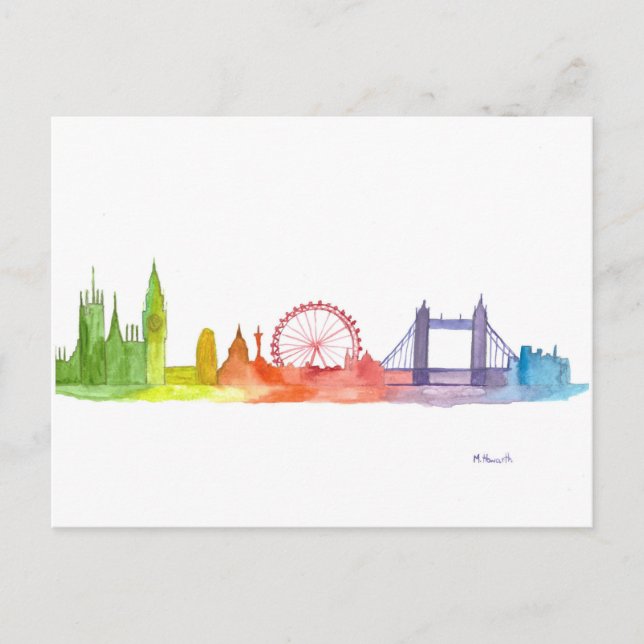 London skyline abstract art print postcard (Front)