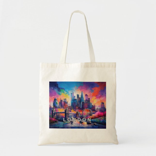 London Skyline Abstract Art Tote Bag (Front)