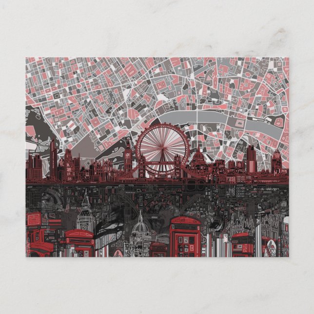 london skyline abstract postcard (Front)