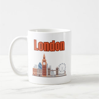 London Skyline Big Font Coffee Mug