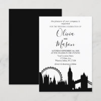 London Skyline Cityscape Wedding Invitation