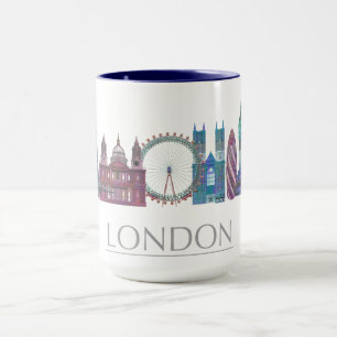 London Skyline Coloured Buildings Mug