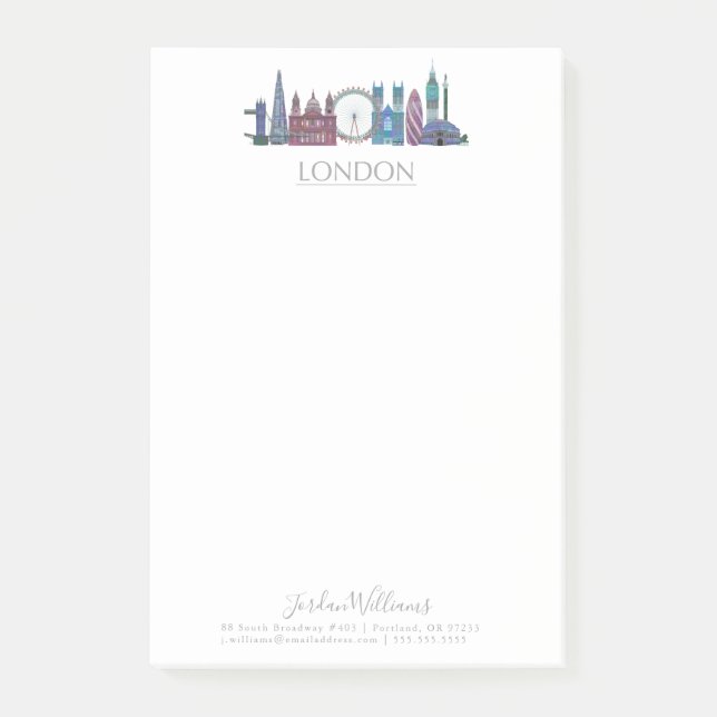 London Skyline Coloured Buildings Post-it Notes (Front)