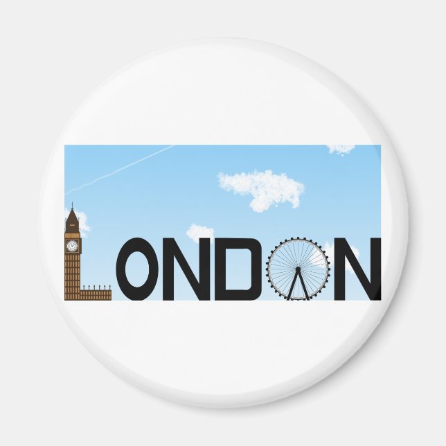 London Skyline Daytime Magnet (Front)